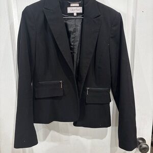 Calvin Klein Black Women's Tailored Blazer with Zip Pockets